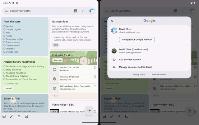 Google Announces Multi-Account Google Keep Support On Android